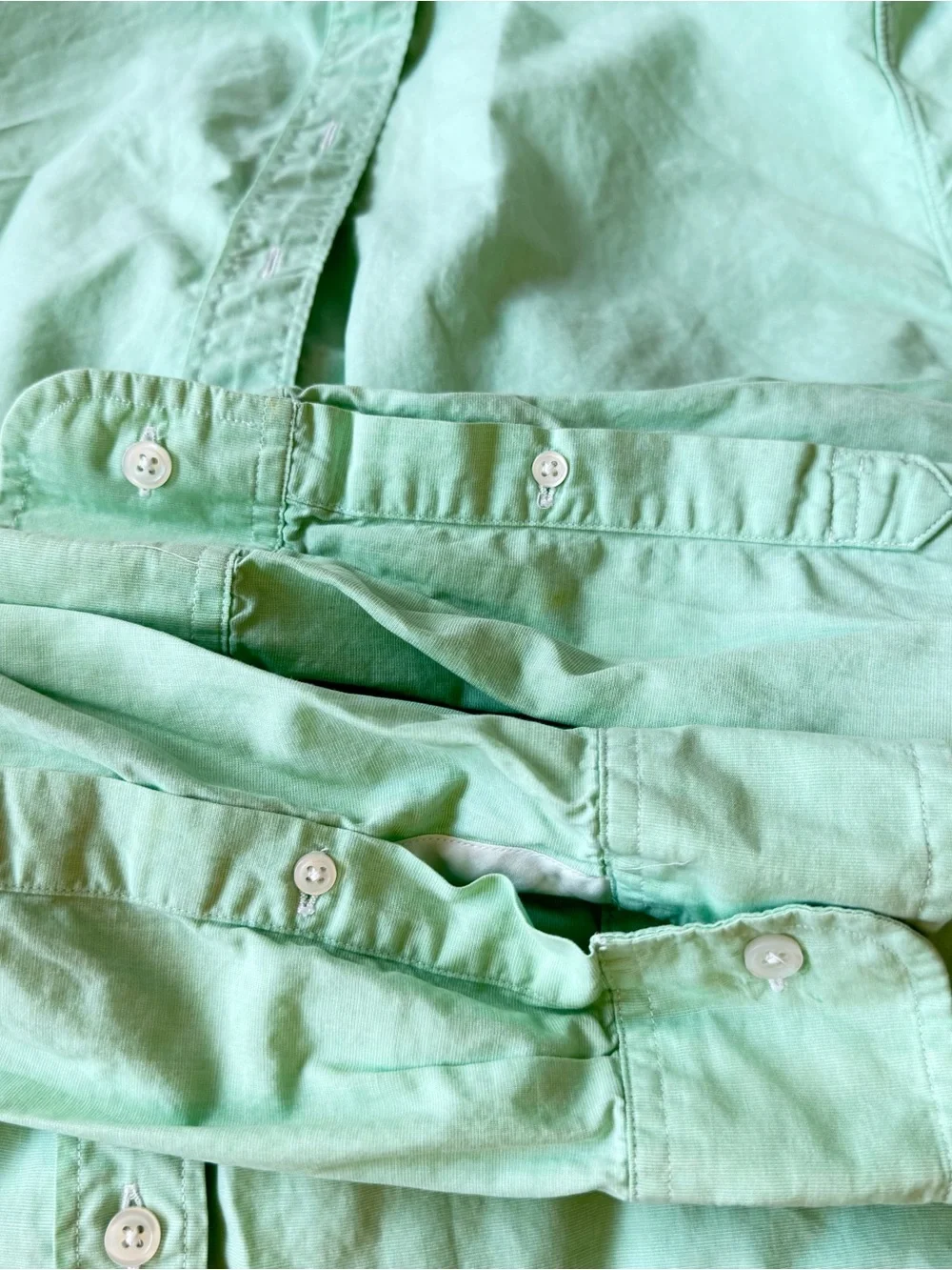 J. Crew Men's Mint Green Button-Down Shirt Sz LG Slim Fit